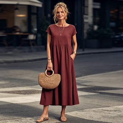 🔥✨【S-XXL】Nuevo vestido sin mangas para mujer, diseño de color liso, transpirable y cómodo, ¡oferta por tiempo limitado!