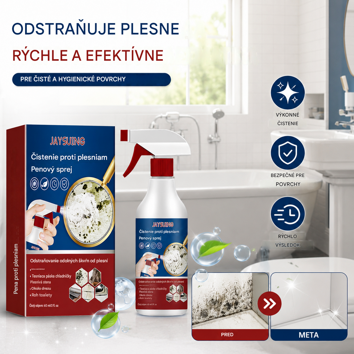 📢📢Kúpte 1 a dostanete 1 zadarmo⏰Úžasná ochrana proti plesni! 🌟Penový čistiaci sprej, ktorý bojuje proti plesni