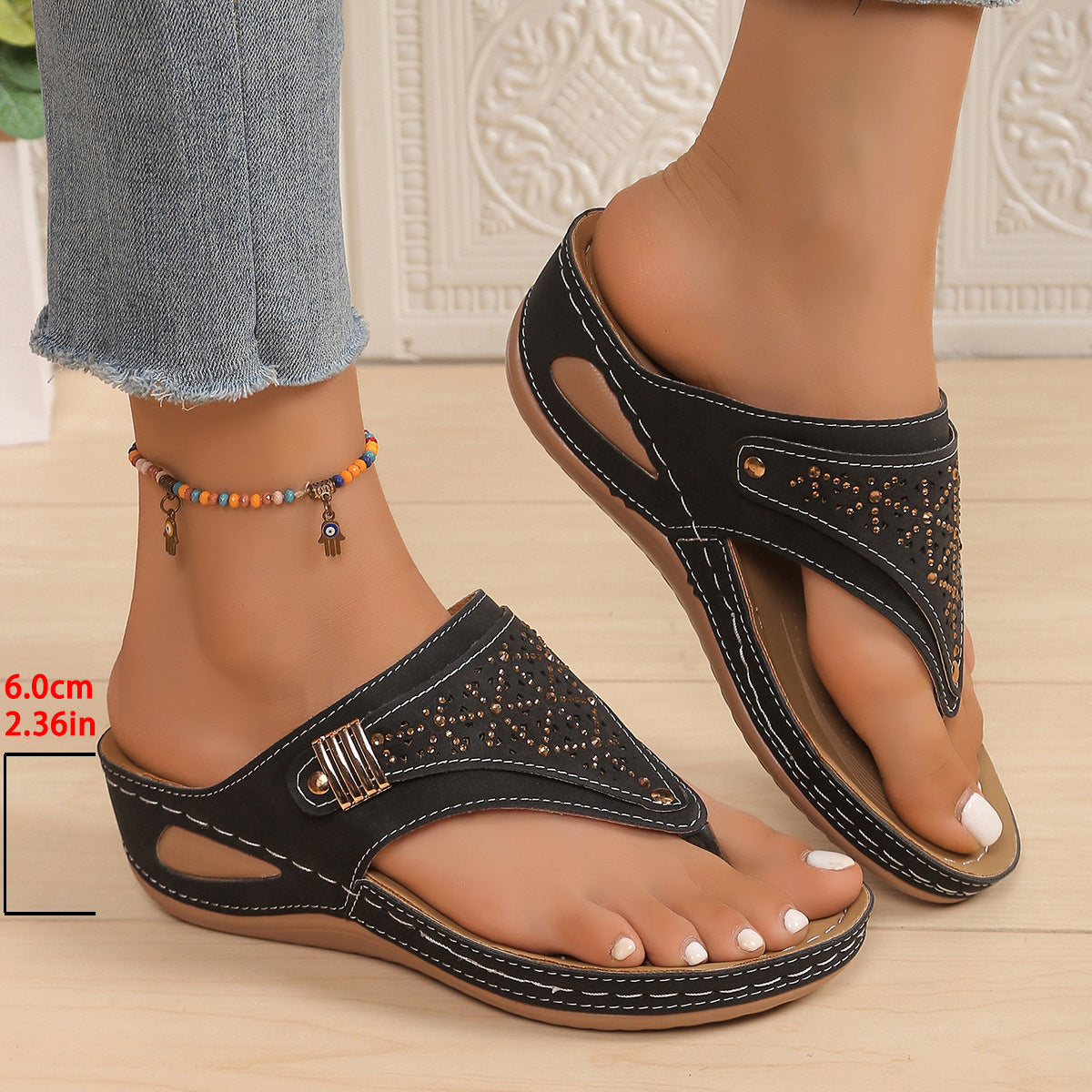💕【Tallas 35-43】Pantuflas de verano para mujer, suela suave, con soporte para el arco del pie, pago contra entrega.