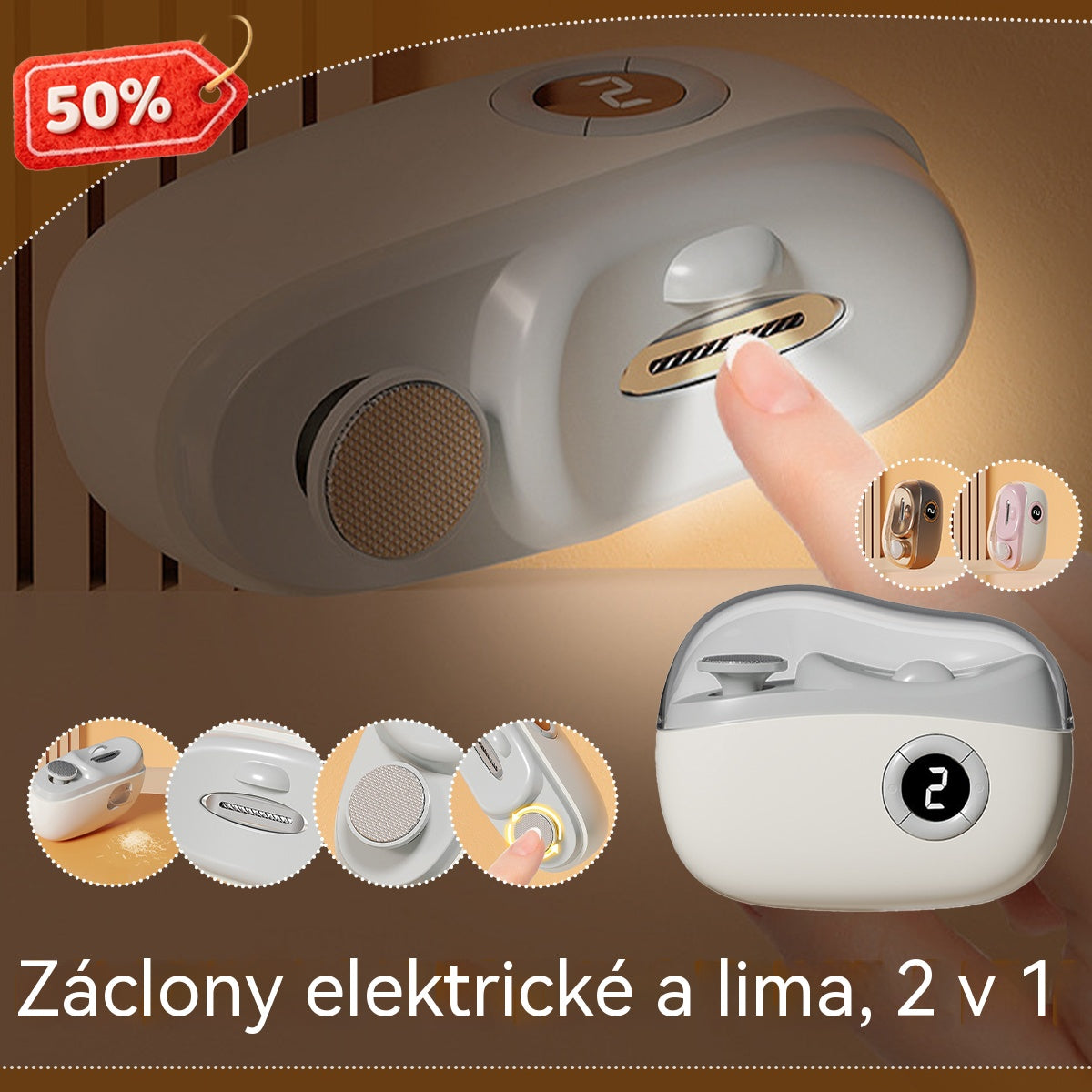 Multifunkčný elektrický pilník na nechty, elektrické klieštiky na nechty s ochranou proti privretiu