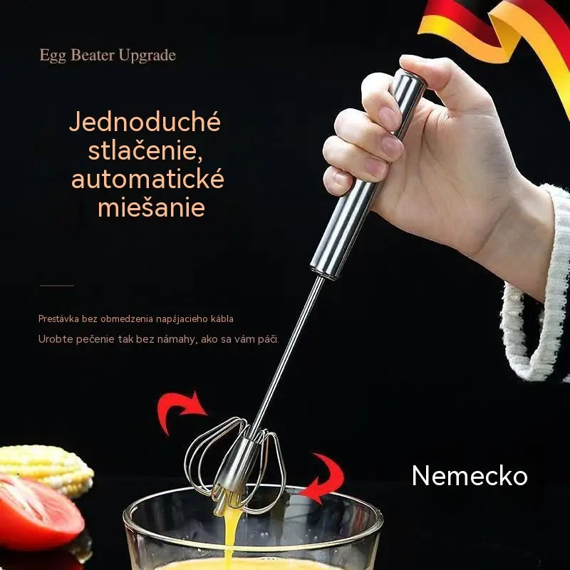 🥚 KÚPTE 2, DOSTANETE 1 ZADARMO! 🔥 Poloautomatický ručný šľahač vajec z nehrdzavejúcej ocele – rýchly a odolný – ideálny na vajcia, cesto alebo smotanu – hladké šľahanie bez námahy 🍳