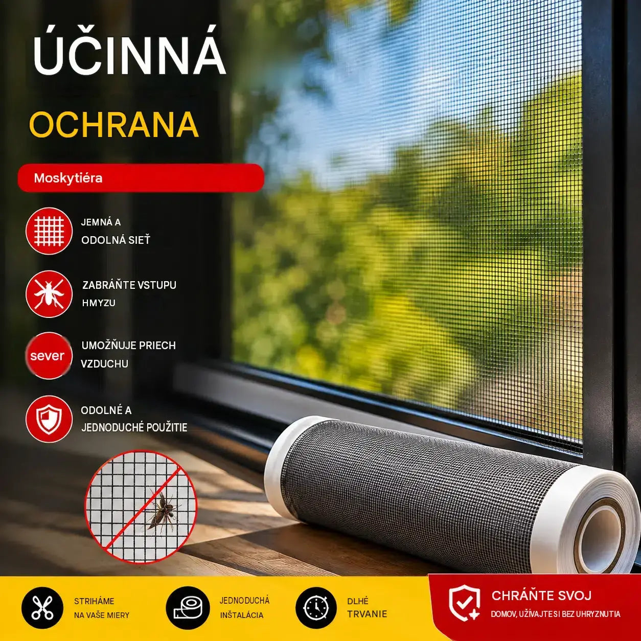 Kúpte si 5 metrov a získajte 5 metrov zadarmo. 【🔥10 metrov len za 21 €】Opravte diery v sieťkach proti hmyzu a pripevnite sieťku z nehrdzavejúcej ocele páskou.