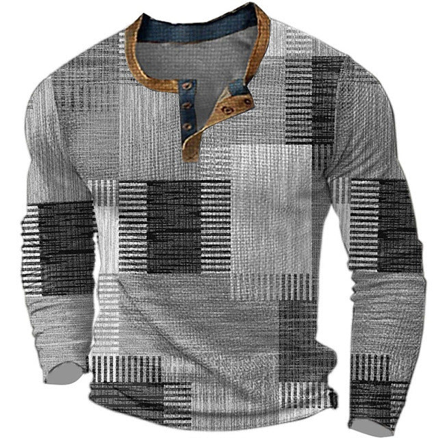 🎁😍【Oferta por ograniczony czas】👔【S-4XL】Męska koszulka z długim rękawem z nadrukiem