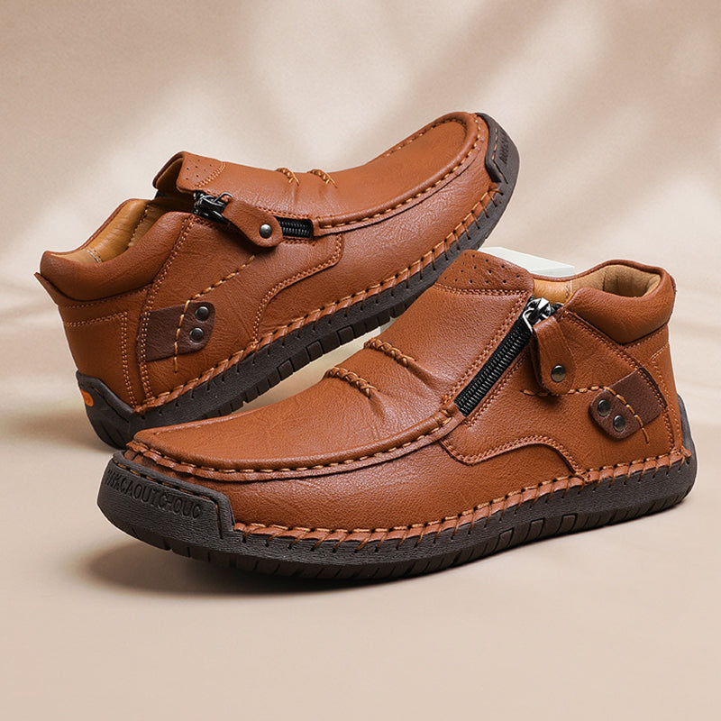 👞【Rozmiary 38-48】Męskie skórzane buty, ręcznie wykonane z wysokiej jakości skóry, antypoślizgowe, z wsparciem łuku stopy.