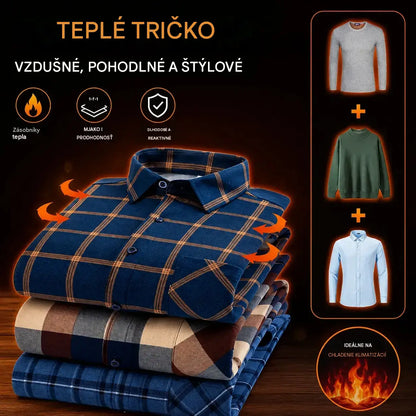 👔【L-5XL】Nové pánske termo tričko s obojstranným plyšom na jeseň a zimu - štýlové a všestranné.