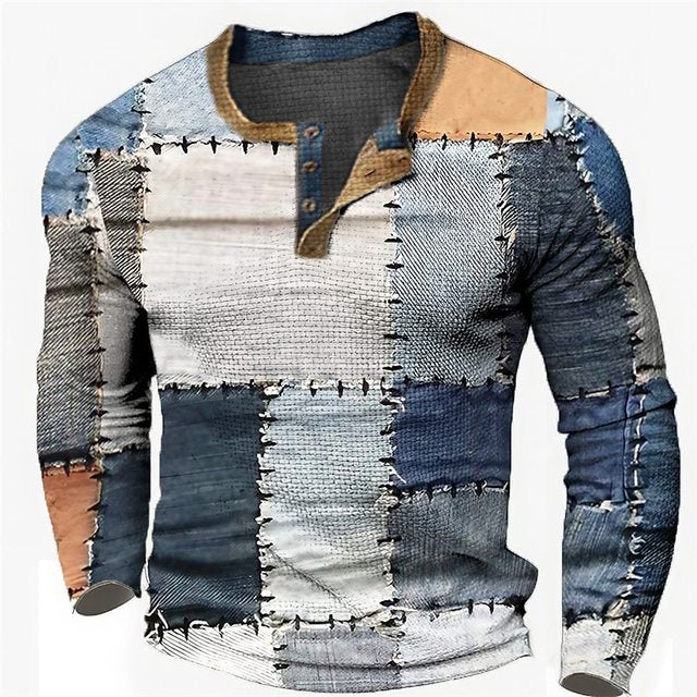 🎁😍【Oferta por ograniczony czas】👔【S-4XL】Męska koszulka z długim rękawem z nadrukiem