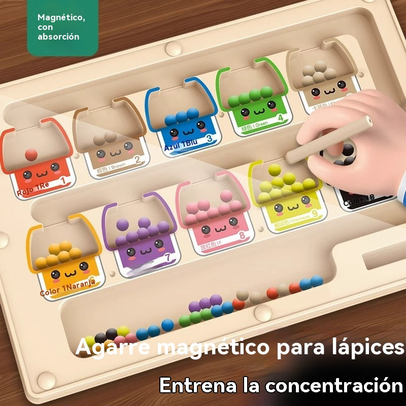🎁🧒【Descuento por tiempo limitado -50%】Labertinto magnético de madera más vendido, juguete educativo y manual para niños.
