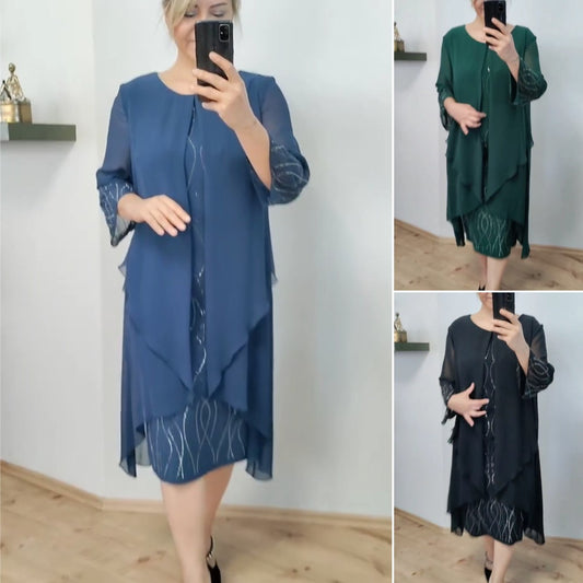 🔥【45% OFF】【S-5XL】🌷🔥2024 noua rochie din sifon la moda