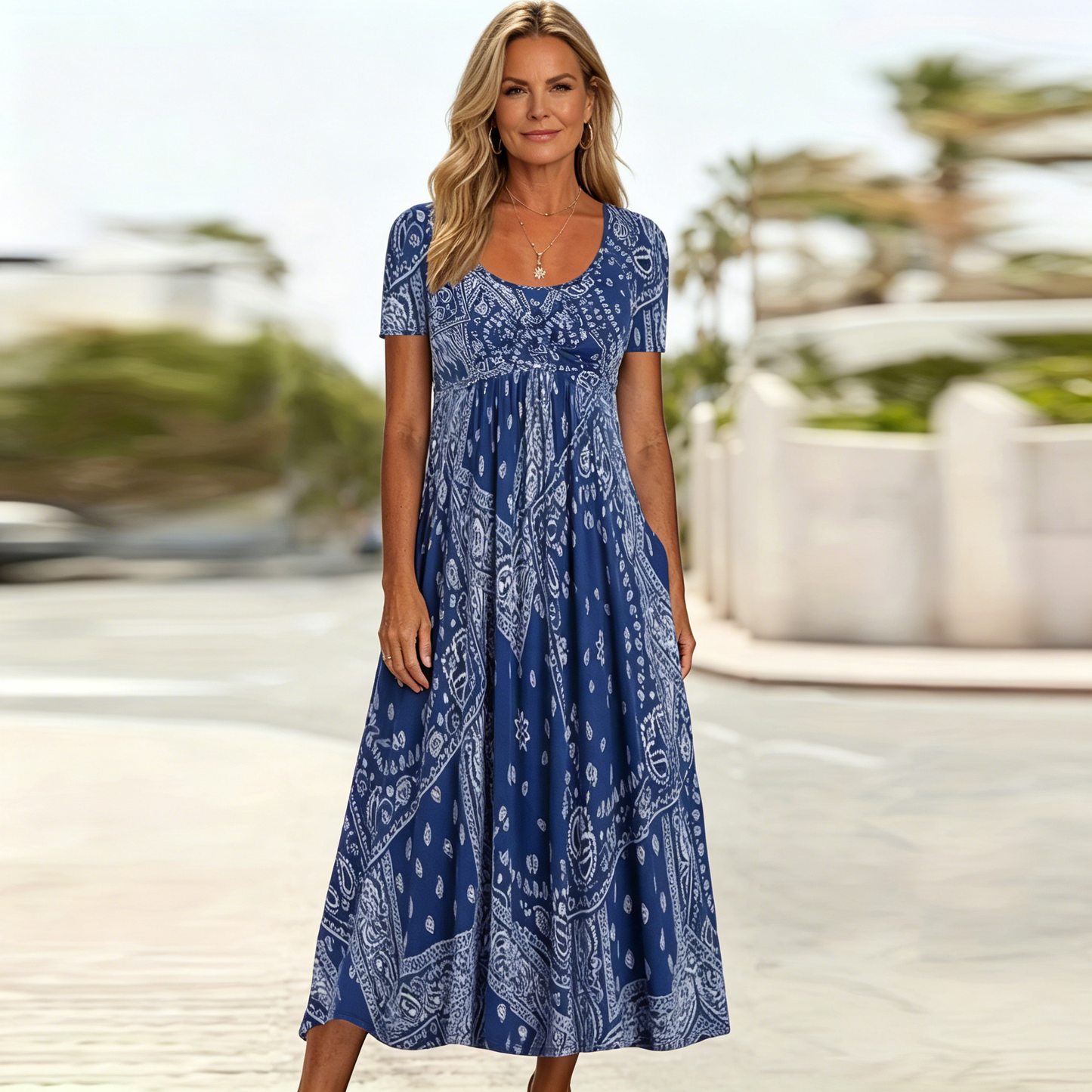 👗【XL-5XL】Рокля с щампа🌟Нова лятна постъпление, наложен платеж