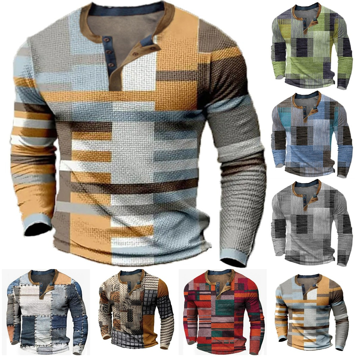 🎁😍【Oferta por ograniczony czas】👔【S-4XL】Męska koszulka z długim rękawem z nadrukiem