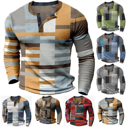 🎁😍【Oferta por ograniczony czas】👔【S-4XL】Męska koszulka z długim rękawem z nadrukiem