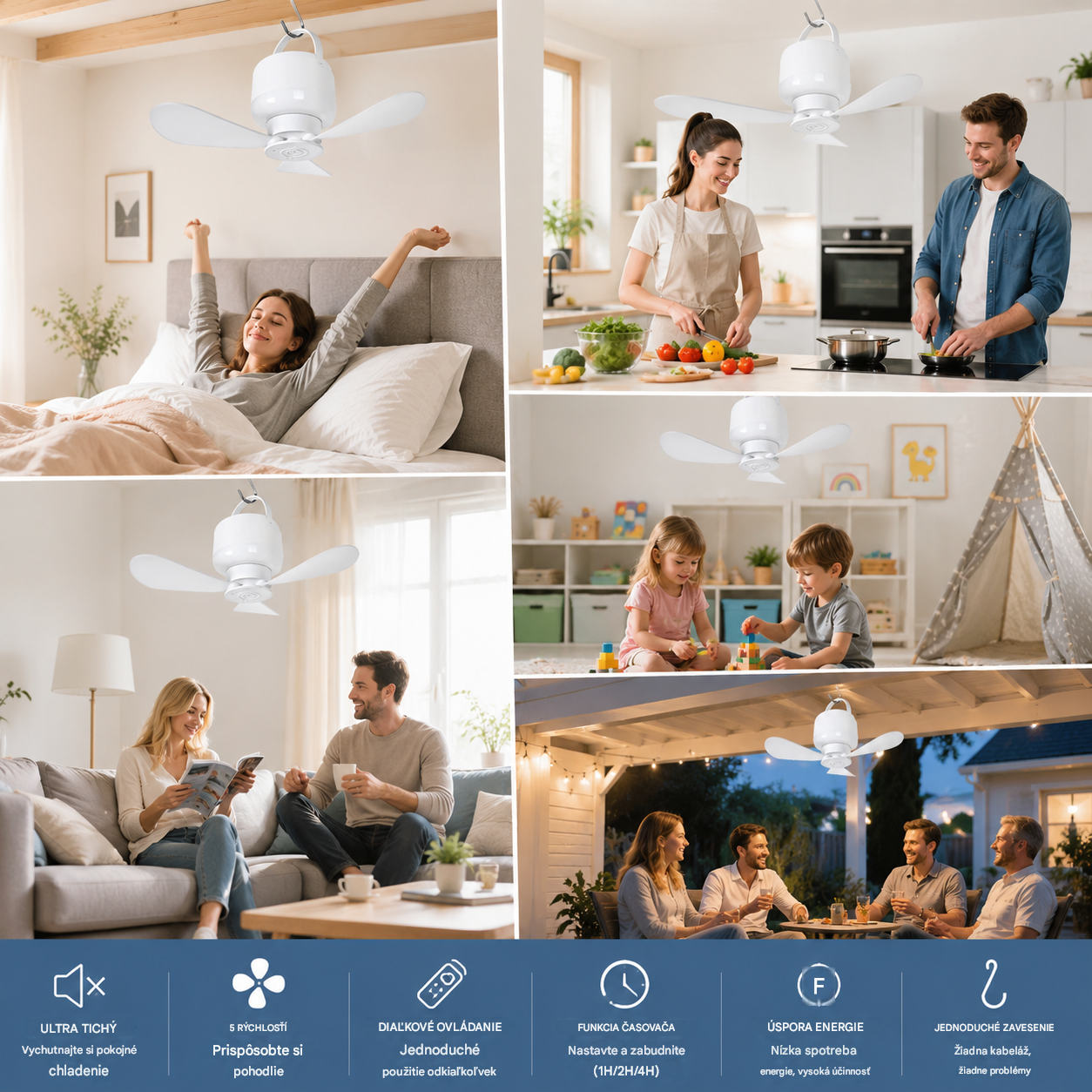 ⏰ Časovo obmedzená ponuka: Nabíjateľný stropný ventilátor s LED svetlom! 🌬️✨