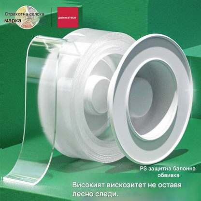 💧 【2/4 ролки】 Нано двойнозалепваща лента с висока лепливост, прозрачна акрилна лента, водоустойчива и прахоустойчива