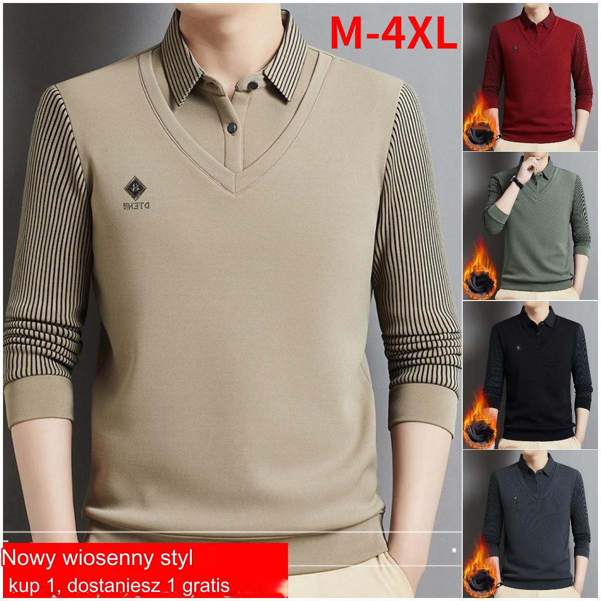 🔥【🛒Kup 1, a 1 dostaniesz gratis】【M-4XL】Męski dwuczęściowy, ciepły top z kaszmiru premium
