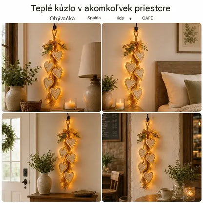 ❤️🔔 Závesné LED svietidlo v tvare srdca, retro dekorácia na stenu do interiéru domu ✨🏡