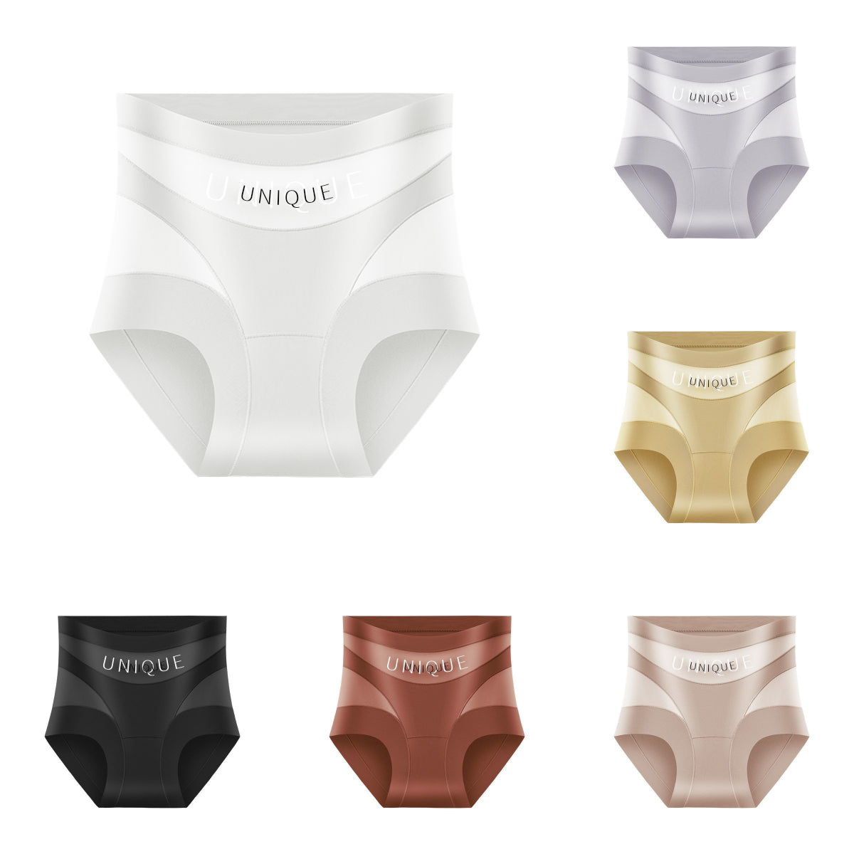 【Пакет от 6 броя】- 50% ОТСТЪПКА💥 Високо прилягащо, удобно, безшевно и дишащо бельо, което стяга корема.