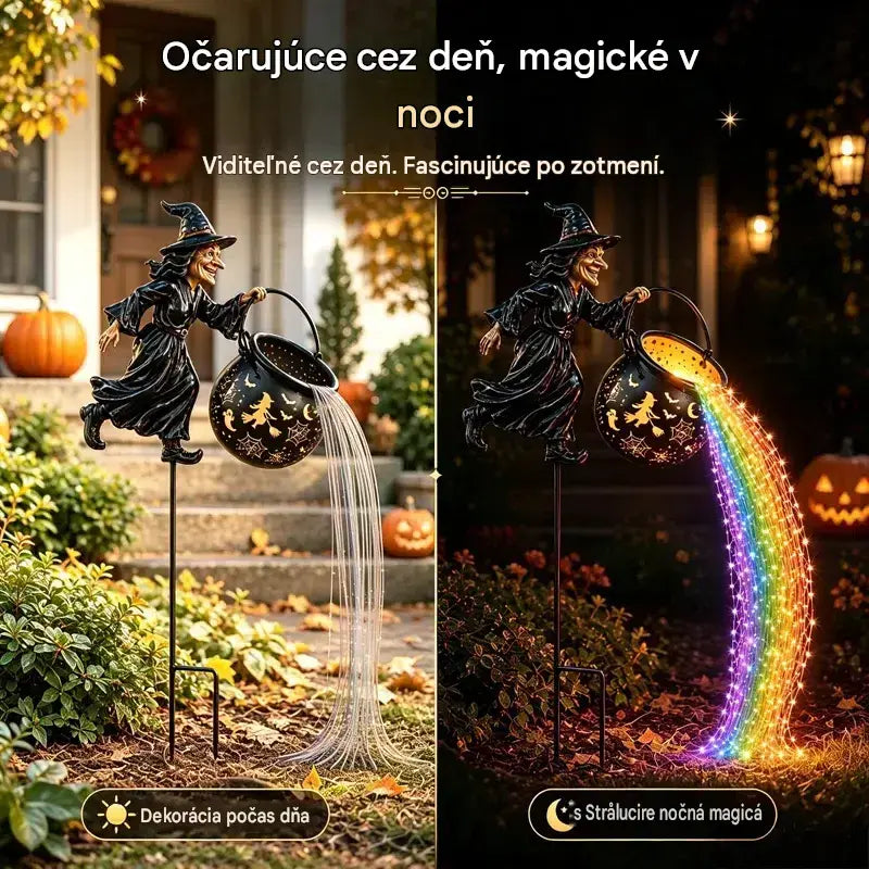 🧙‍♀️🎃 Záhradné svetlo Čarodejnícky kotol s LED svetlami – Úžasná vonkajšia dekorácia 🔮✨