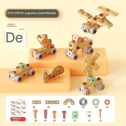 🎁🔥【Oferta por tiempo limitado -50%】Juguetes de bloques simples para niños, caja de herramientas con forma de taladro educativo【59 piezas】