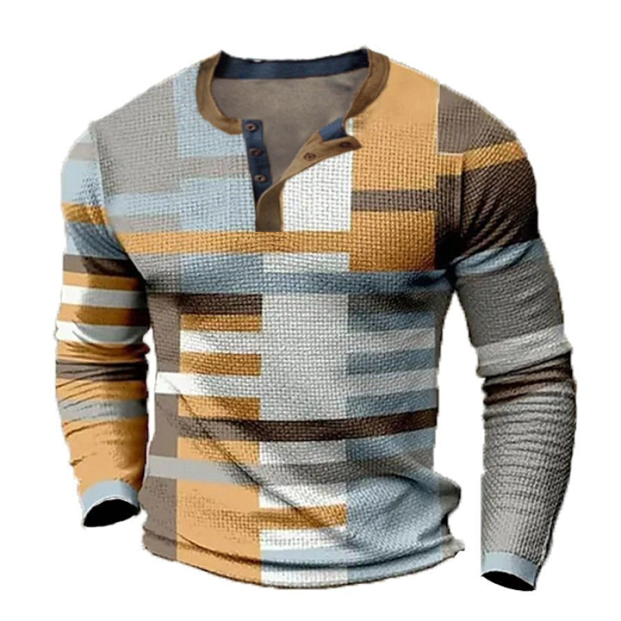 🎁😍【Oferta por ograniczony czas】👔【S-4XL】Męska koszulka z długim rękawem z nadrukiem