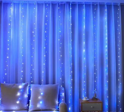 ✨🎄 【Descuento limitado -50%】Nuevas cortinas de luces LED con control remoto USB, perfectas para crear un ambiente cálido y decorativo.