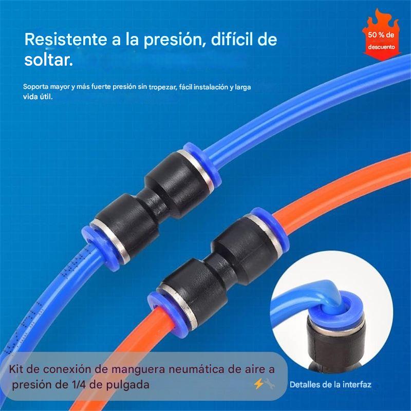 🔥✨ Kit de accesorios para manguera neumática de aire de 1/4” con conexión rápida por presión ⚡🔧