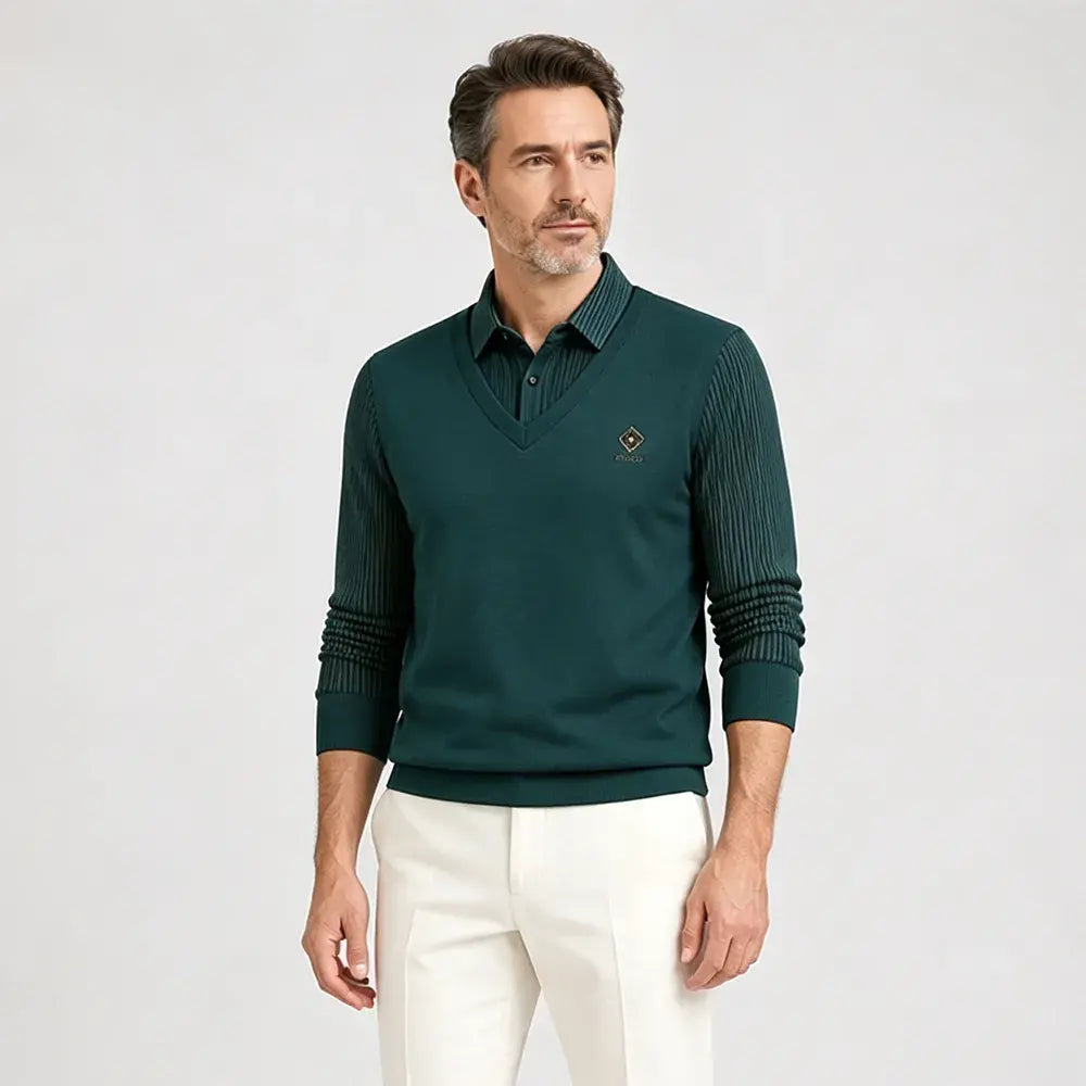 👔🔥【M-4XL】Nové pánske zimné polo tričko s golierom a flísovou podšívkou vo veľkých veľkostiach.