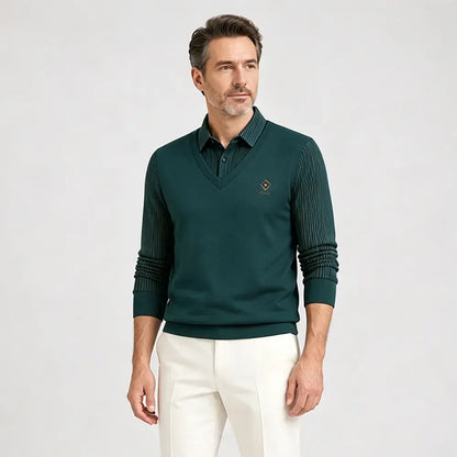 👔🔥【M-4XL】Nové pánske zimné polo tričko s golierom a flísovou podšívkou vo veľkých veľkostiach.
