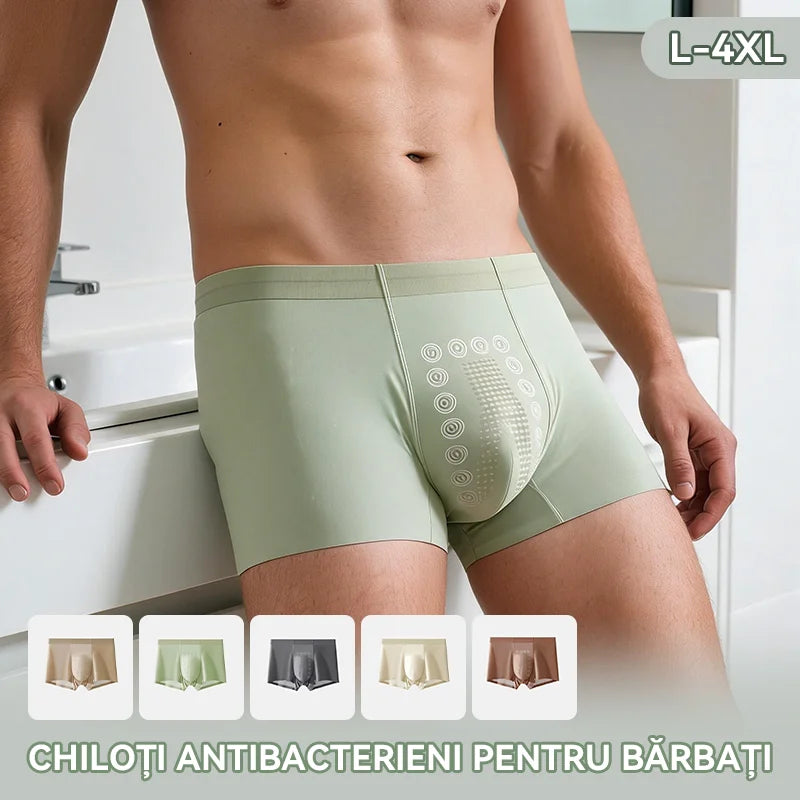 Revoluția Confortului Masculin 2026 ✨ Boxeri Premium din Matase de Gheață cu Tourmaline 🛡️ Antibacterieni 10A (Set de 3 Bucăți)!