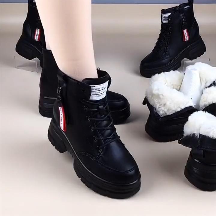 【50%OFF】💟【SLEVA 45%】【35-40】Nové silné plyšové zimní boty vyrobené z pravé kůže s tlustou, vysoce kvalitní bavlněnou podrážkou.