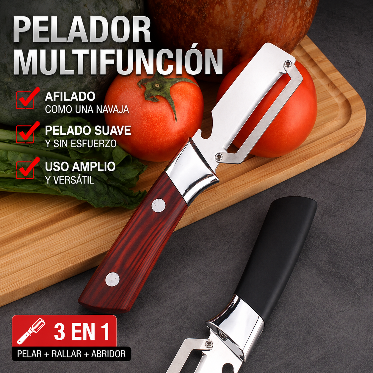 💥Compra 2, llévate 2 gratis💥🔪Pelador multifuncional de acero inoxidable🧅