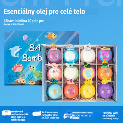 [⏰ Časovo obmedzená zľava - 50 %] 🛁 Guľôčky do kúpeľa v tvare morských živočíchov (balenie 12 kusov)