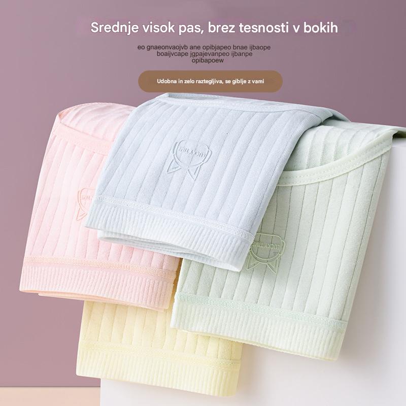 💖🔥【Paket 7】Zadnji dan 50% popusta: ženske bombažne hlačke z visokim pasom, antibakterijske