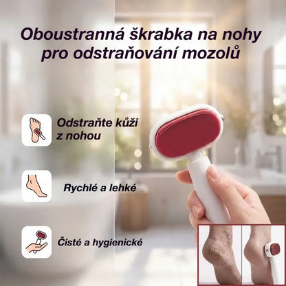 🦶【2 položky】 Dvojhlavý pilník na chodidlá s hladkým povrchom | Jednoduchá starostlivosť o päty a chodidlá