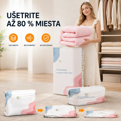 🧳 5 položiek len za 23 € 💨 Veľké stlačiteľné vákuové úložné vrecká: Nie je potrebné žiadne vzduchové čerpadlo, nepriepustné, ideálne na úsporu miesta v kufri a doma ✈️