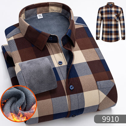🔥【Αγοράστε 1 και λάβετε 1 δωρεάν】👔【L-5XL】Φθινόπωρο Χειμώνας μακρυμάνικο ζεστό πουκάμισο