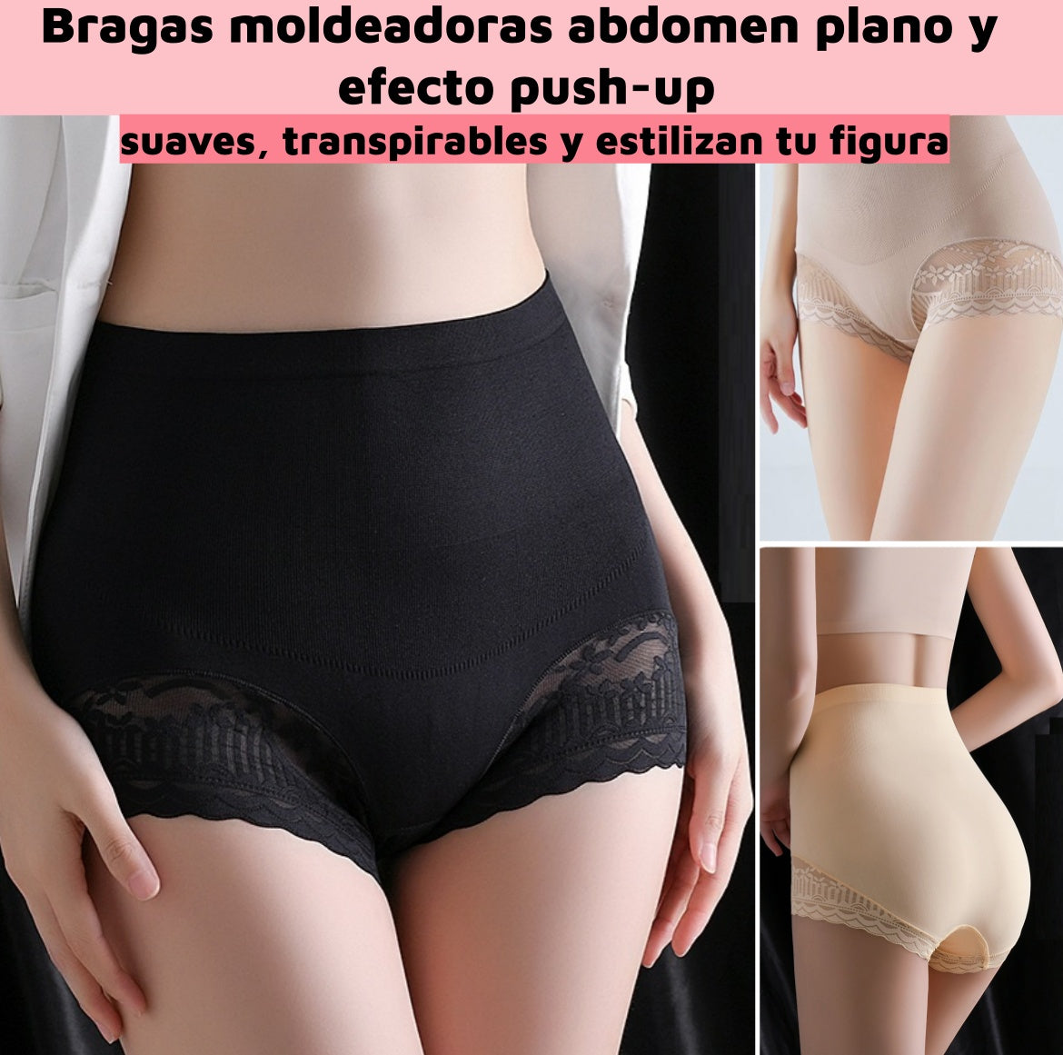 🔥【3/6/9 PCS】【35-100 KG】💖 Bragas moldeadoras abdomen plano y efecto push-up – suaves, transpirables y estilizan tu figura