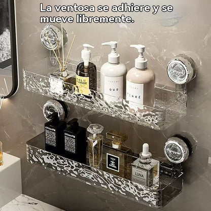 🔥【Descuento del 50% por tiempo limitado】 Estante popular con ventosas de vacío sin necesidad de taladrar, escurridor ondulado de estilo moderno, ideal para cocina y baño