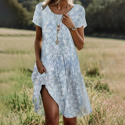 【Zadnji dan promocije】 【S-3XL】💖👗Nova ležerna haljina s okruglim izrezom i printom za proljeće i ljeto 2026. 🌸🌞