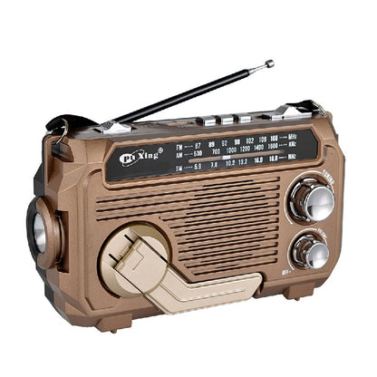 📻🏕️【Garantía oficial】Linterna portátil multifuncional con radio AM｜Carga manual y solar, esencial para emergencias