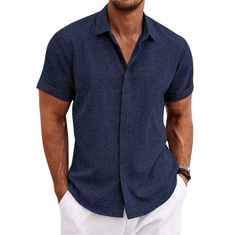 🏖️👕【S-3XL】Nueva camisa masculina de manga corta estilo playa, algodón y lino, talla grande
