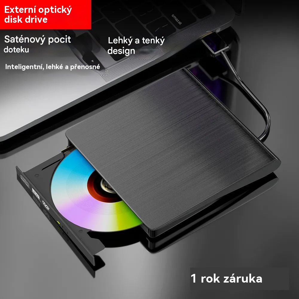 📢📢50% sleva! 💿💻 Externí CD/DVD mechanika – Plug & Play, přenosná a kompatibilní s Mac/Windows