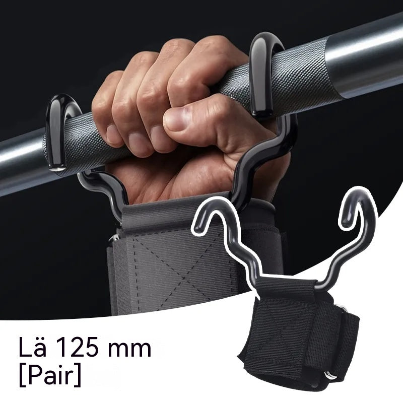 Set od 2 fitness kuke za bodybuilding i dizanje utega, proširena potpora 125 mm, protuklizne trake za zglobove, nosivost 250 kg za zgibove i mrtvo dizanje
