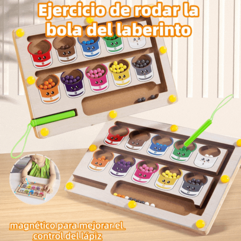 🧒👦🧠【¡Compra 1 y llévate otro gratis! 】¡Diversión educativa con el laberinto magnético de madera! Juguete de habilidad para niños.