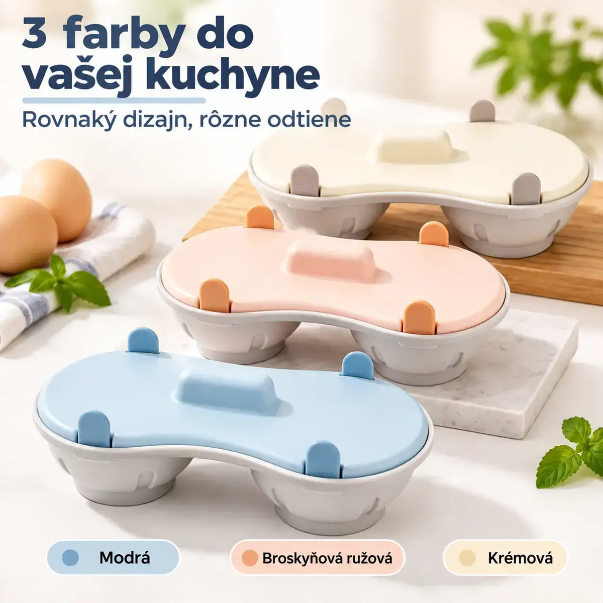 🥚✨ Varič vajec do mikrovlnnej rúry s pokrievkou - Rýchla a praktická nádoba na naparovanie - Bez BPA, pripraví varené vajcia, vajcia na mäkko alebo miešané vajcia za pár minút 🍳
