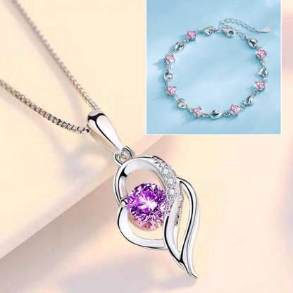 ✨💎【50% отстъпка】Комплект гривна и колие от сребро 925 „Сърцето на океана