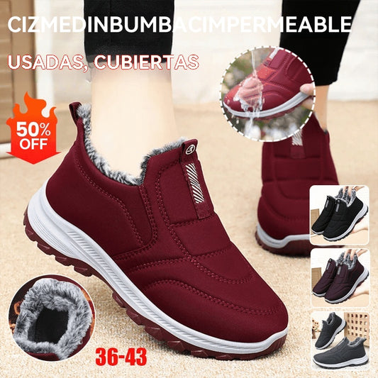 🔥🎉【50% de descuento】Zapatos de invierno para mujer, impermeables y cálidos con forro afelpado