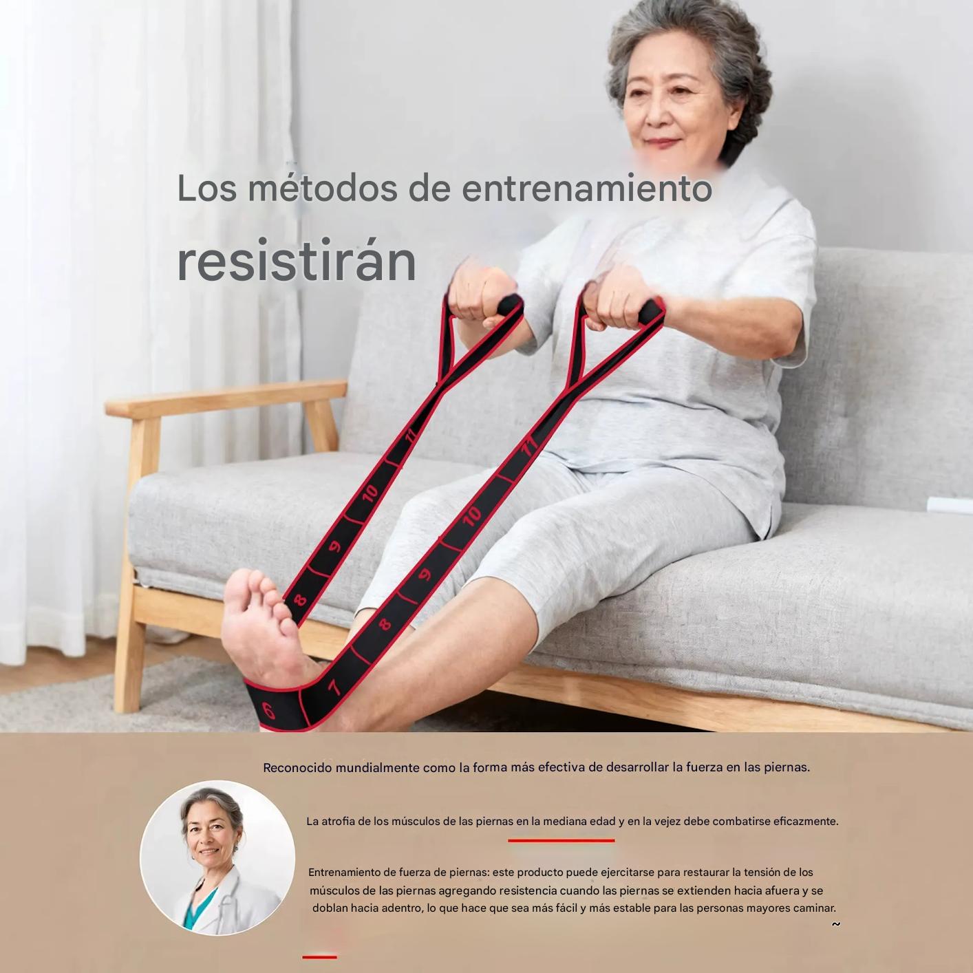 50%OFF--Banda de goma de resistencia para desarrollar músculos, estirar piernas y banda de goma elástica para personas de mediana edad y mayores.