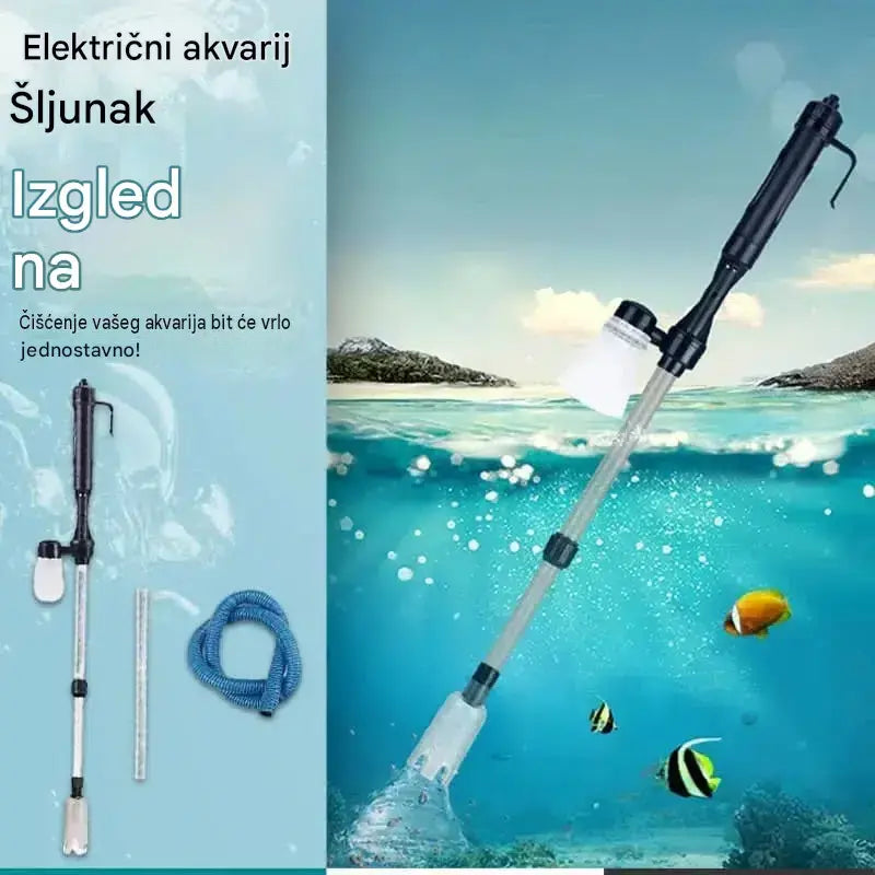 🐠 Električni čistač podloge za akvarij – Na baterije, podesiva duljina crijeva, jednostavno čišćenje – Pogodno za sve vrste akvarija 🧹🐟