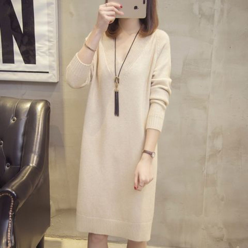 ✨👗【Precio especial -50%】Vestido de punto suelto de gran tamaño, más vendido
