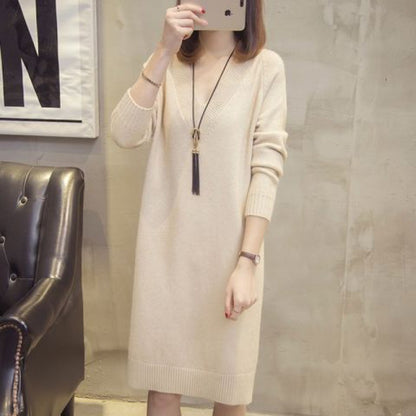 ✨👗【Precio especial -50%】Vestido de punto suelto de gran tamaño, más vendido